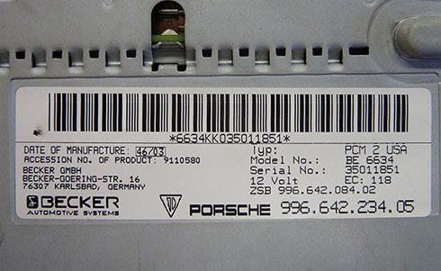 becker radio serial number